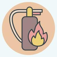 Icon Fire Extinguisher. related to Firefighter symbol. color mate style. simple design editable. simple illustration 1 vector