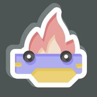 Sticker Car. related to Firefighter symbol. simple design editable. simple illustration vector