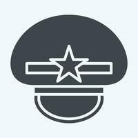 Icon Military Cap. related to Hat symbol. glyph style. simple design editable. simple illustration vector