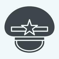 Icon Military Cap. related to Hat symbol. glyph style. simple design editable. simple illustration vector