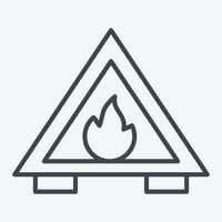 Icon Fire Hazard. related to Firefighter symbol. line style. simple design editable. simple illustration vector