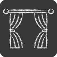 Icon Italian. related to Curtains symbol. chalk Style. simple design editable. simple illustration vector