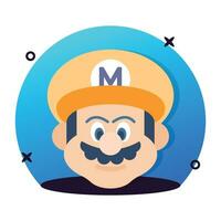 A handy design of super mario avatar vector design, isolated on white background