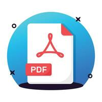 PDF file format flat icon design ready for premium use vector