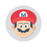 un práctico diseño de súper mario avatar vector diseño, aislado en blanco antecedentes