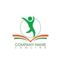 Education logo design, book logo, learning logo design template vector