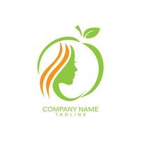natural beauty food and hair treatment logo vector