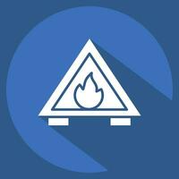 Icon Fire Hazard. related to Firefighter symbol. long shadow style. simple design editable. simple illustration vector