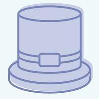 Icon Top Hat. related to Hat symbol. two tone style. simple design editable. simple illustration vector