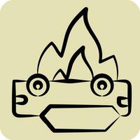 Icon Car. related to Firefighter symbol. hand drawn style. simple design editable. simple illustration vector