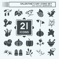 Icon Set Herbs and Spices. related to Vegetables symbol. glyph style. simple design editable. simple illustration vector