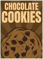 Chocolate cookies poster for print vector