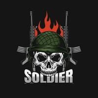 Military skull vector drawing design