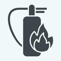 Icon Fire Extinguisher. related to Firefighter symbol. glyph style. simple design editable. simple illustration 1 vector