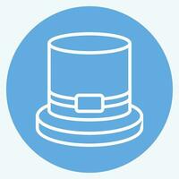 Icon Top Hat. related to Hat symbol. blue eyes style. simple design editable. simple illustration vector