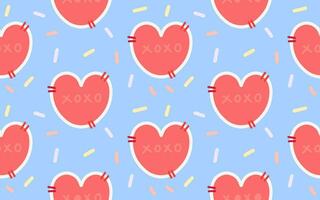 seamless pattern valentine heart vector