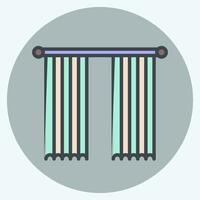 Icon Straight. related to Curtains symbol. color mate style. simple design editable. simple illustration vector