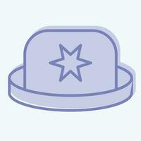 Icon Bowler. related to Hat symbol. two tone style. simple design editable. simple illustration vector