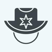 Icon Sunhat. related to Hat symbol. glyph style. simple design editable. simple illustration vector