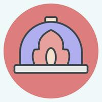 Icon Fireman Hat. related to Hat symbol. color mate style. simple design editable. simple illustration vector