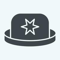 Icon Bowler. related to Hat symbol. glyph style. simple design editable. simple illustration vector