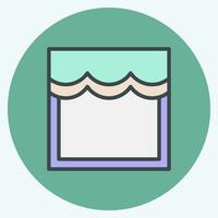 Icon Scalloped. related to Curtains symbol. color mate style. simple design editable. simple illustration vector
