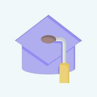 Icon Mortar Board. related to Hat symbol. flat style. simple design editable. simple illustration vector