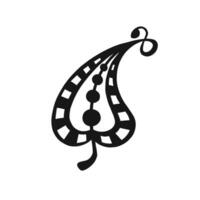 ethnically stylized linear outline of a tree leaf or flower, vector without color