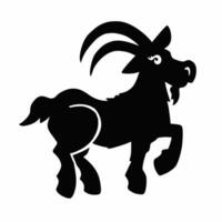 goat silhouette, symbol, vector illustration