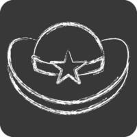 Icon Cowboy Hat. related to Hat symbol. chalk Style. simple design editable. simple illustration vector