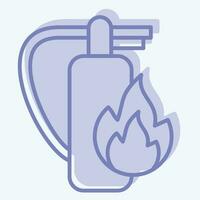 Icon Fire Extinguisher. related to Firefighter symbol. two tone style. simple design editable. simple illustration 1 vector