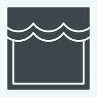Icon Scalloped. related to Curtains symbol. glyph style. simple design editable. simple illustration vector