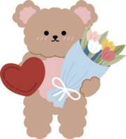 cute hand drawn valentine bear clipart png
