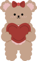 schattig hand- getrokken Valentijn beer clip art png