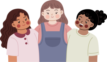 multi race friendship cartoon illustration png