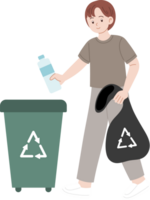 people clean up plastic bottles png