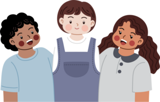 multi race friendship cartoon illustration png