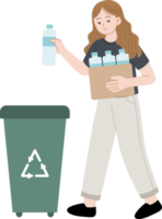 people clean up plastic bottles png