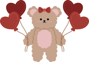 cute hand drawn valentine bear clipart png