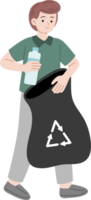 people clean up plastic bottles png