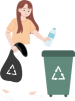 people clean up plastic bottles png