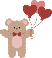 cute hand drawn valentine bear clipart png