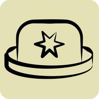 Icon Bowler. related to Hat symbol. hand drawn style. simple design editable. simple illustration vector