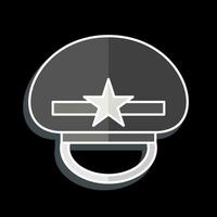 Icon Military Cap. related to Hat symbol. glossy style. simple design editable. simple illustration vector