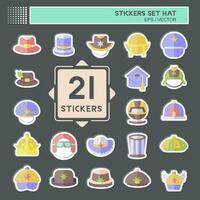 Sticker Set Hat. related to Accessories symbol. simple design editable. simple illustration vector