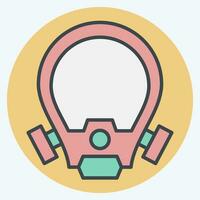 Icon Oxygen Mask. related to Firefighter symbol. color mate style. simple design editable. simple illustration vector