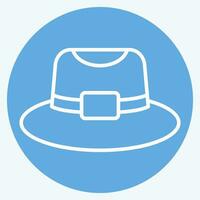 Icon Trilby. related to Hat symbol. blue eyes style. simple design editable. simple illustration vector