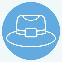 Icon Trilby. related to Hat symbol. blue eyes style. simple design editable. simple illustration vector