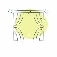 Icon Italian. related to Curtains symbol. Color Spot Style. simple design editable. simple illustration vector