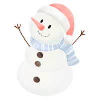 aquarelle bonhomme de neige Noël décoration png